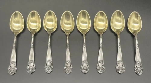 Set Of 8 Towle Georgian Sterling Silver Demitasse Spoons No Monogram Old Mark
