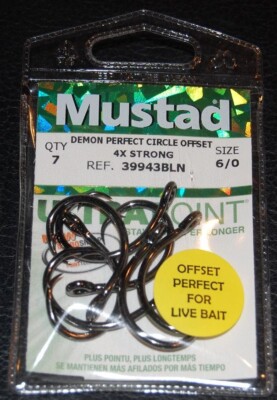 Confezione Da 7 Mustad 39943BLN-50 Gancio Ultra Punta Taglia 5/0 4X