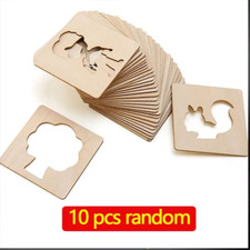 Kids Montessori Toys Drawing Toys Wooden DIY Painting Template Stencils Learning