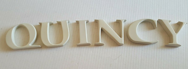 QUINCY Letter Name Standing Plaque MINT L@@K 4" Gloss Boy Girl Nursery Shelf