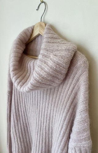 Jac + Jack Womens Mohair Wool Lurex Roll Neck Knit Long Sleeve Pink Size M/AU 10 - Picture 2 of 15