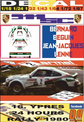 01 Decal porsche 911 sc /"kenwood/" B DNF 1982 BEGUIN ypres r