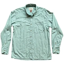 SIMMS Fishing Lightweight Shirt Mens Sz Large Green Long Sleeve Button Up Front