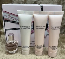 Flowerbomb Viktor&Rolf EDP 0.24 Oz & 2-Body Cream & Body Lotion 0.5 Oz 4pcs Set