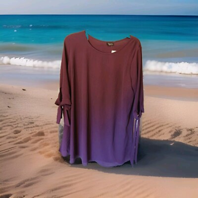 Spin U.S.A. Purple/Violent Top Blouse Plus Size 2XL