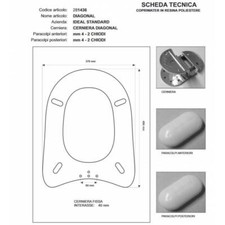 Copriwater Ideal Standard DIAGONAL BIANCO I.S.  Cerniera Cromo-Sedile-Asse Wc