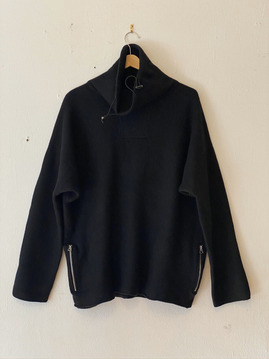 ACNE STUDIOS Mens Moore Black Wool Funnel Neck Oversized Sweater S