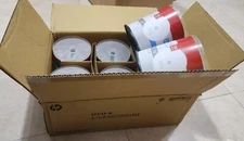 6 EMPTY CD-DVD SPINDLE CAKE 1 BOX STORAGE CONTAINER HOLD 100 DISCS EACH