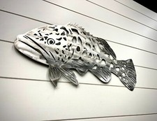 Grouper Steel Wall Art, Saltwater Fishing, Ocean Fish - 30-inch