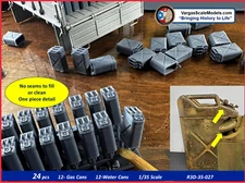 1:35 US / Allied Water and Gas cans set ww2 model accessories