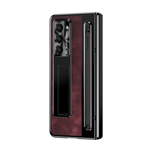Ganzkörper Scharnier Lederhülle + Ständer + Stift für Samsung Galaxy Z Fold 5 4 - Zdjęcie 25 z 56