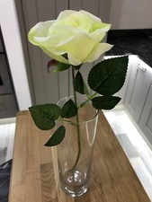  Best Artificial 45cm Single Rose Silk Flower Stem Wedding Home Arrangement New 