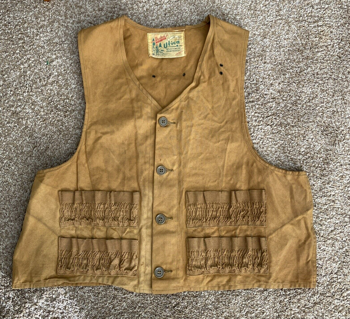 Duxbak Utica Hunting Vest Vintage use measurements