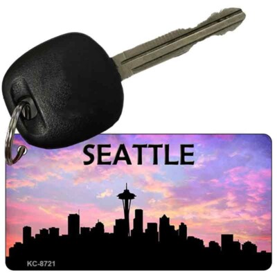 Seattle Silhouette Metal Aluminum Key Chain License Plate Tag Art ...