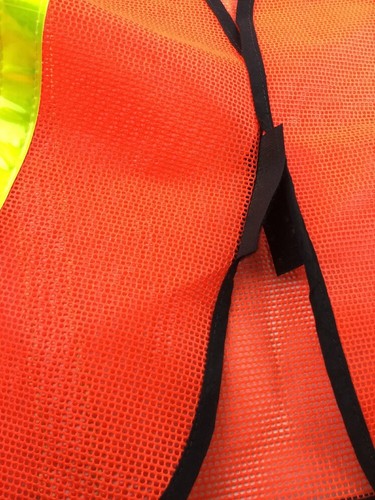 Yellow & orange Safety Mesh Vest Reflective Stripes EUC Adj Closure - Picture 5 of 6