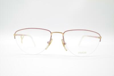 Vintage Amor 251 3010 Rosa Gold halbrand Brille Brillengestell eyeglasses NOS