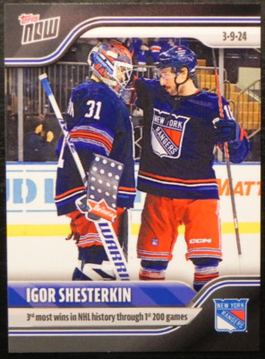 2023-24 23/24 TOPPS NOW NHL Stickers #143 Igor Shesterkin New York Rangers