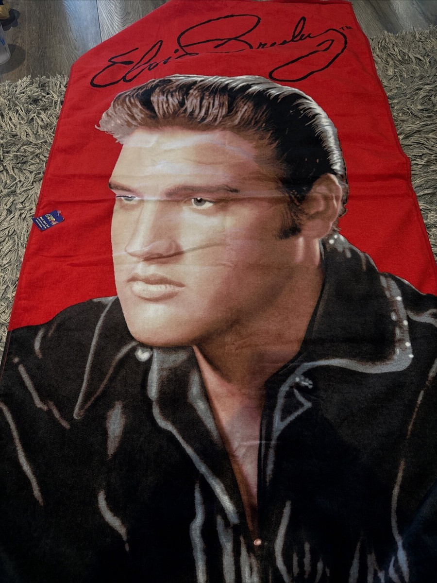 エルビスプレスリー　ビーチタオル(新品未使用） Elvis Presley Beach Towel Cotton Terry Cloth Signature Vintage 56