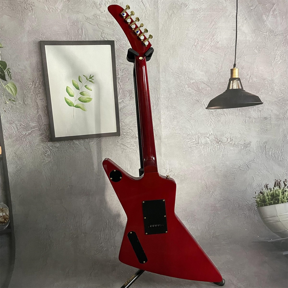 Explorer Electric Guitar 6 String 2H Pickups Flam Maple Top