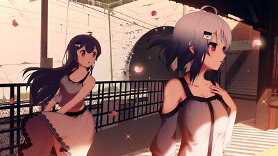 Anime Girls Dress Petals Looking Away Short Hair  Gaming Mat Desk 4405
