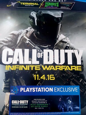 Call of Duty Modern Warfare 2 Promo Poster PS4 2009, 25 by 22