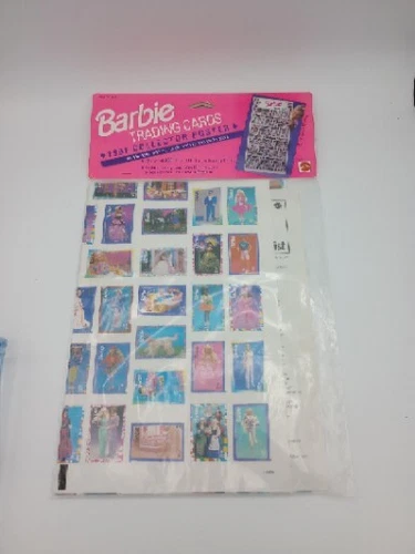 Barbie Trading Cards Collector Poster Wall Decor 46" L By 23 1/2" W Vtg 1991 NOS