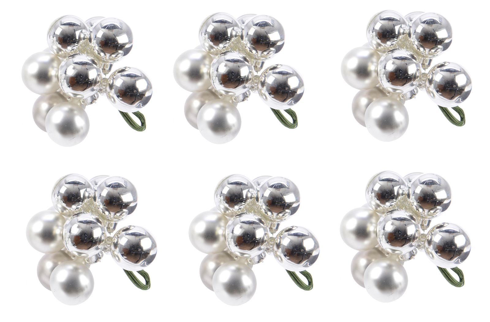 Wired Mini Silver Glass Christmas Tree Bauble Decorations Crafting x 60 Baubles