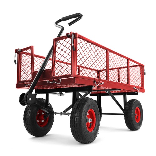 Transport Gitterwagen Handwagen Bollerwagen Seitenteile klappbar bis 300kg Rot - Bild 3 von 8