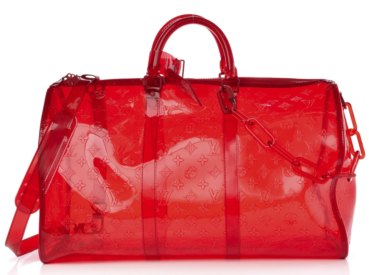 louis vuitton red duffle bag