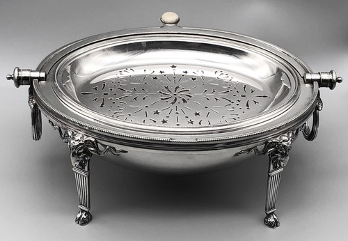 Antik um 1880 Ellkington & Co Sheffield Silber drehbare Kuppel Vorspeise Schale Servierer - Bild 13 von 20