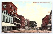 Postcard Main Street Looking East Willimantic Connecticut