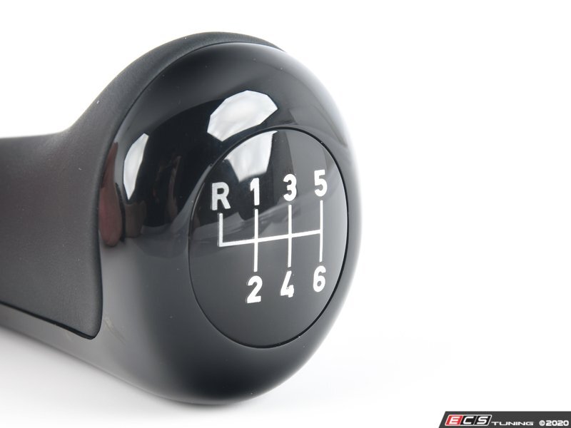 Genuine BMW - Shift Knob - Leather 6-Speed - Piano Black 