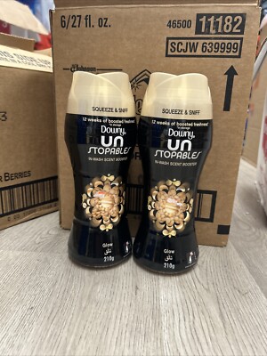Downy Unstopables In-Wash Freshness And Scent Booster Beads GLOW 2 PACK 7.4Oz E.