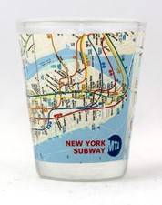 NEW YORK CITY SUBWAY MAP SHOT GLASS SHOTGLASS