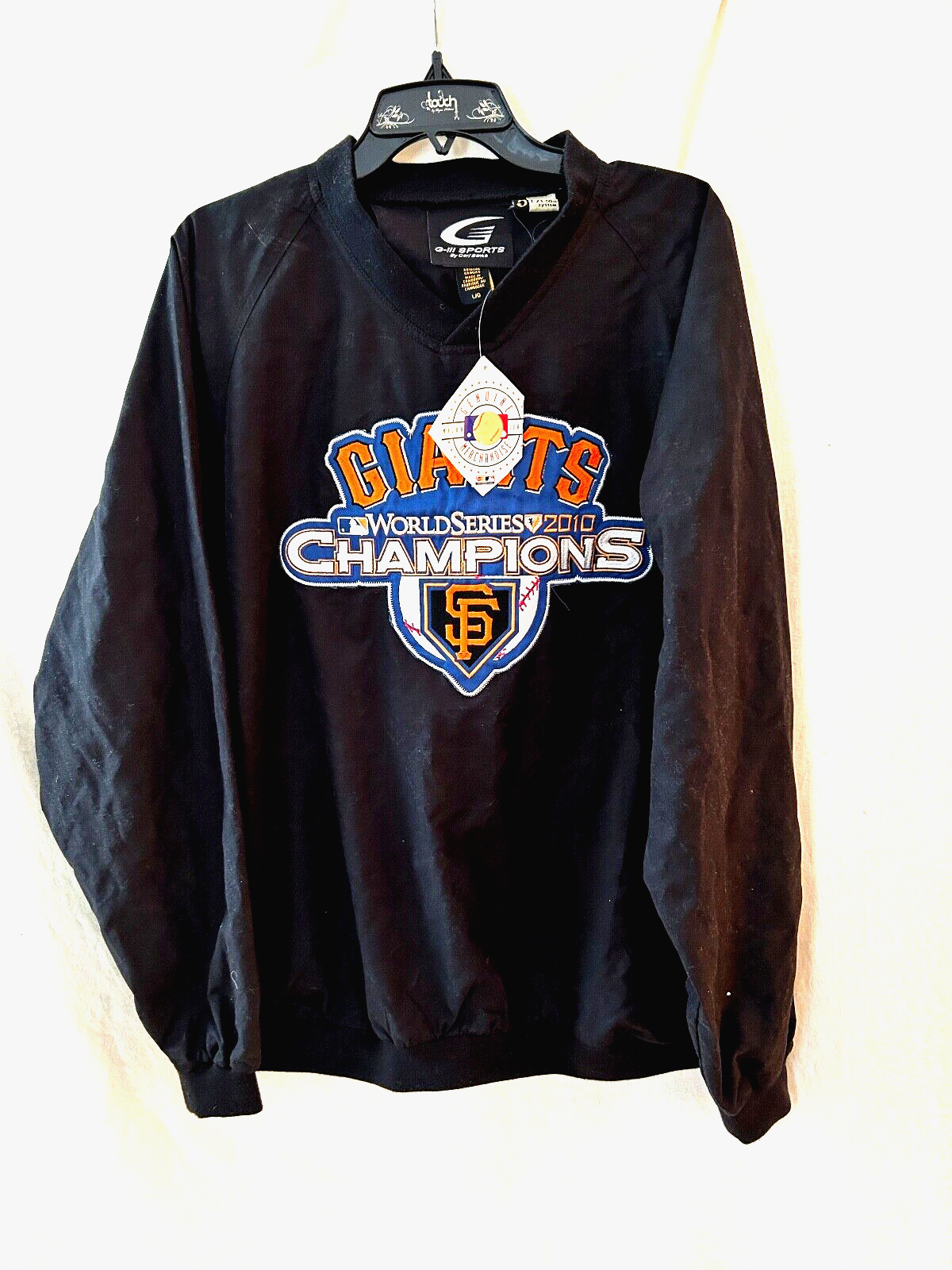 San Francisco Giants jacket-Mid-weight-Pull-Over-L-Rare Retro Fan-Gear-Free Ship