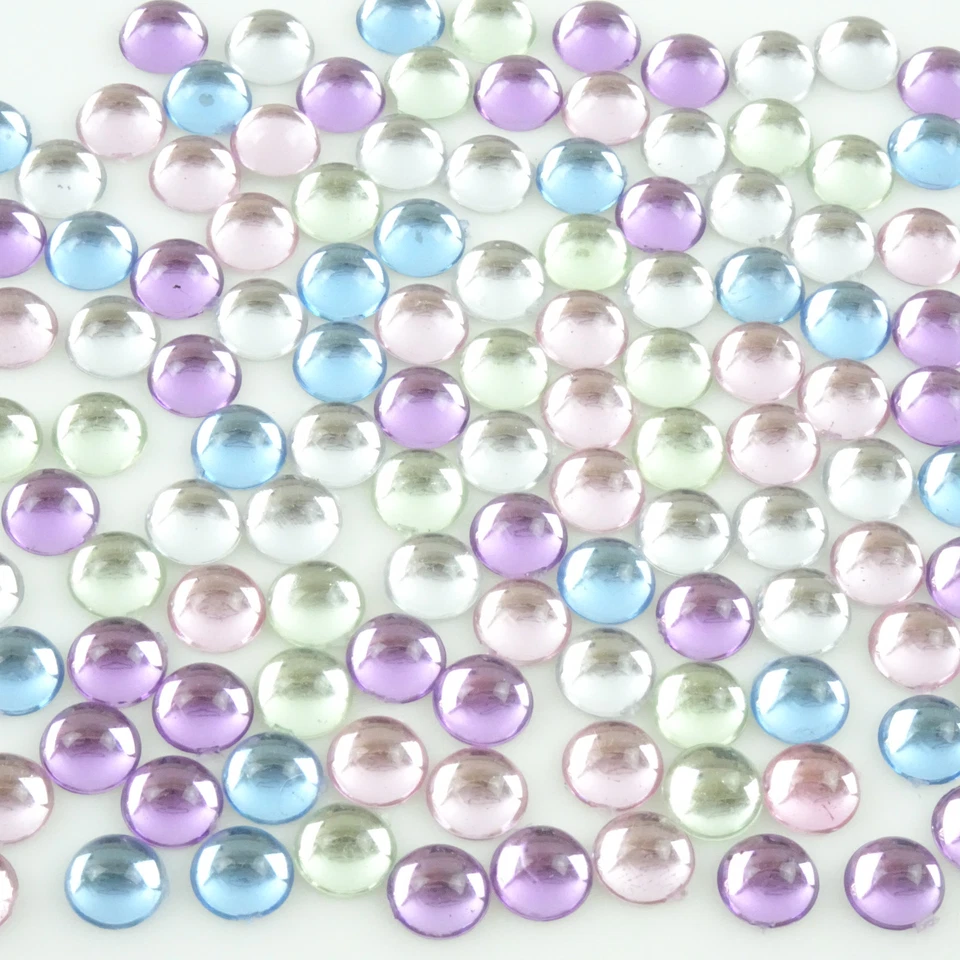 Gemas de cabujón pastel con respaldo plano redondo de 120-7 mm ¡Joyería, adornos y más!  Foto 3 de 4