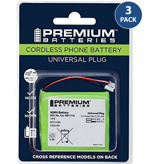 Premium Batteries BT905 P501 Universal Cordless Phone Battery AA3 (3