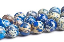 Ocean Blue Sea Sediment Imperial Jasper Beads Round Loose Beads 3/6/8/10/12MM