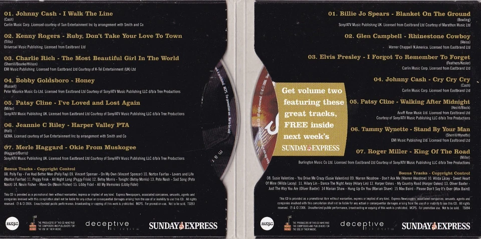 LEGENDS A COUNTRY ALBUM ( SUNDAY EXPRESS Newspaper Double Album ) - Bild 2 von 3