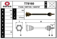 Antriebswelle FÜR Vw Golf Iii (1H1)(1E7)(1H5) 1.6 1.8 1.9 2.0 Rechts Automatik
