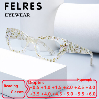 New Women Oval Blue Light Blocking Reading Glasses Clear Lens