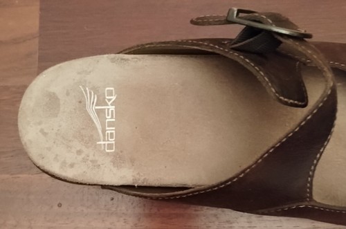 DANSKO Women's BROWN Leather CLOGS "Mary Jane" Comfort Mules Size:USA 8.5/EUR 39 - Picture 7 of 11