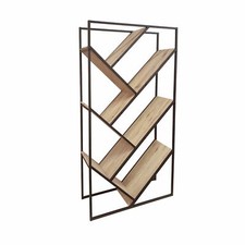 Urban Living Bibliothèque industrielle Dock - L. 80 x H. 160 cm - Marron 