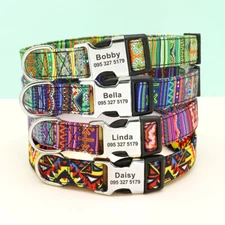 Personalized Pet Dog Collar Custom with Heavy Duty Buckle Name Number Engraved