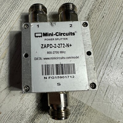 Mini Circuits ZAPD-2-272-N+ 2 Ways Power Splitter, 800 - 2700 MHz, 50  Type: N
