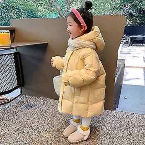 3-9Y Parka Snowsuit Winter Warm Down Jacket Girls Long Hooded Children Clothes - Picture 8 of 23