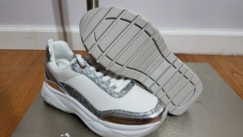 NEU MICHAEL KORS DAMEN METALLIC SIGNATRE LOGO LOW TOP SNEAKER GRÖSSE 7M - Bild 2 von 6