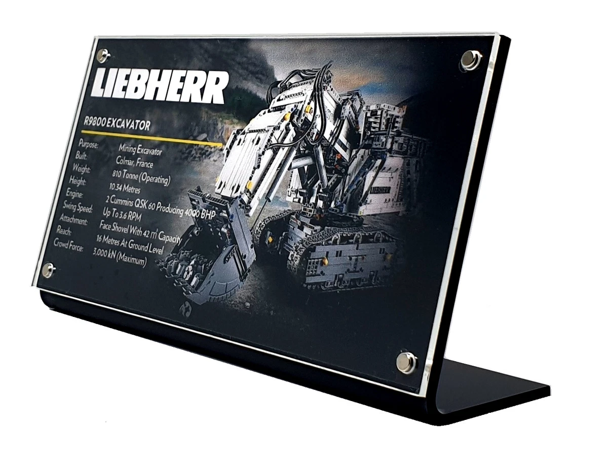 LEGO For 42100 Liebherr R 9800 Excavator CUSTOM ACRYLIC DISPLAY