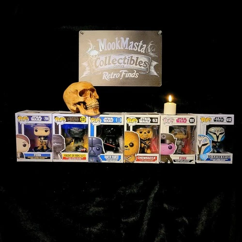 Funko Pop! Star Wars Darth Vader Chewbacca Bo Katan Knight Ren Lot Of 6