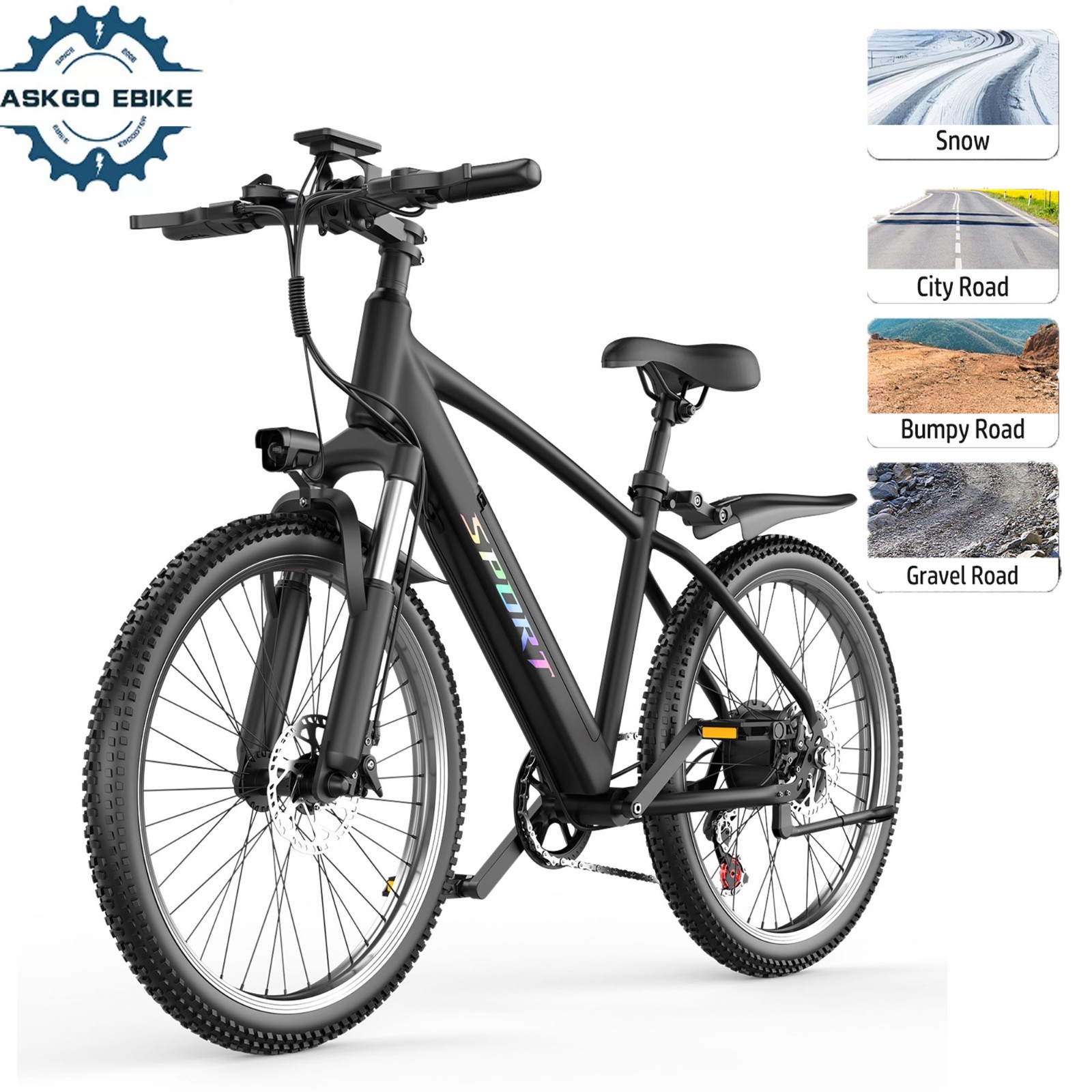 Electric Mountain Bike Peak 1500W 48V 26" City Bike 55 Miles